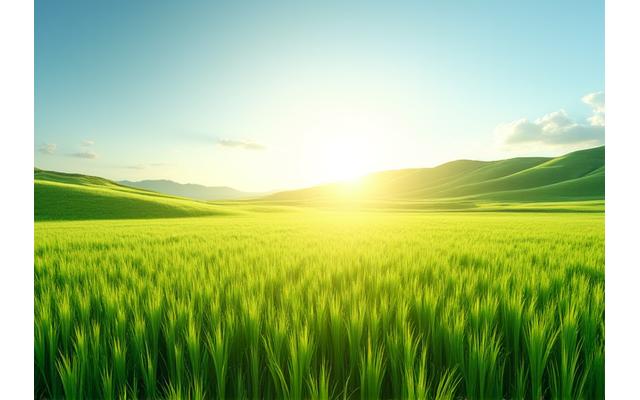 Un campo verde soleado simbolizando bienestar y crecimiento en Vida Plena Salud.